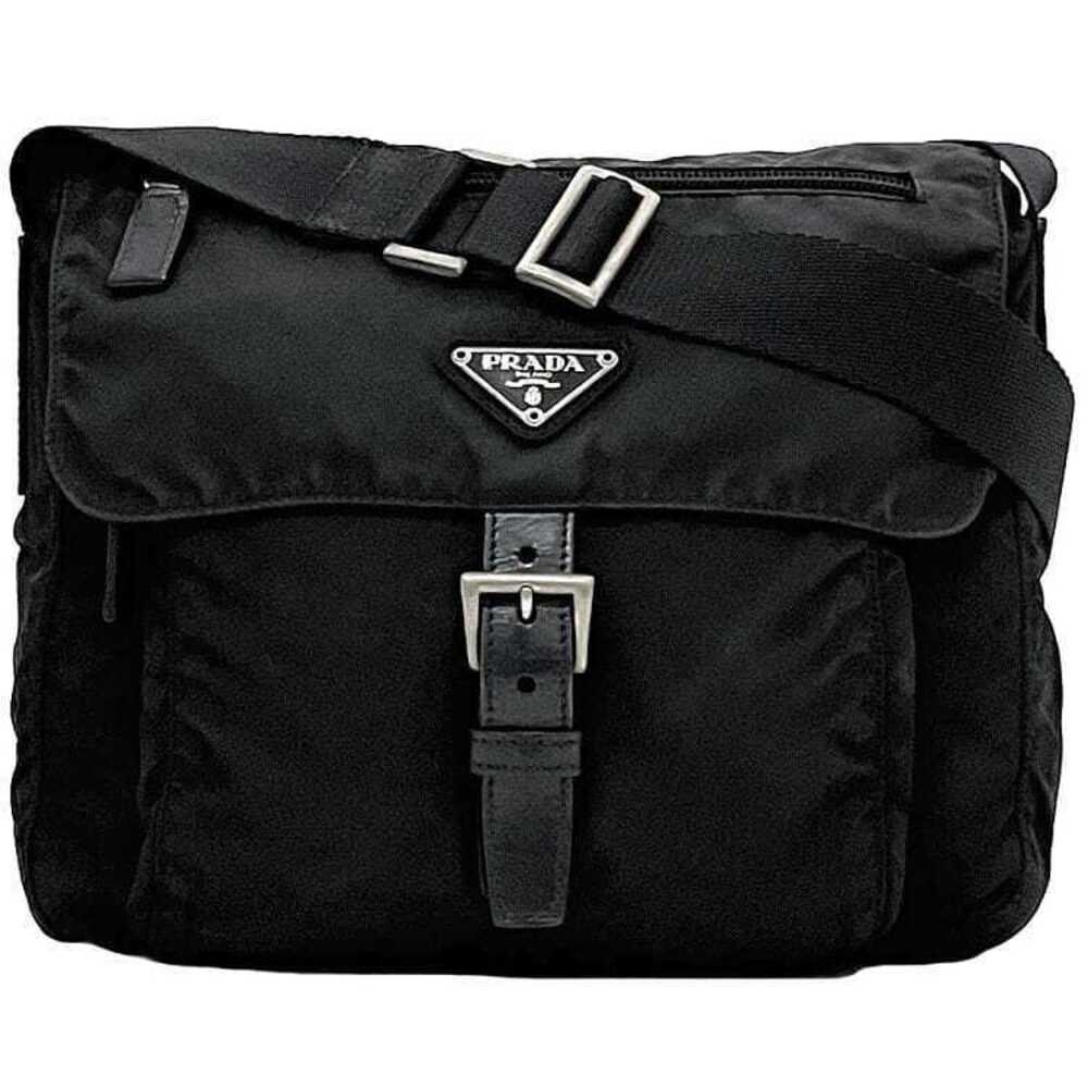 Prada Shoulder Bag Black Nero Black Tessuto Crossbody Flap Triangle Plate Belt